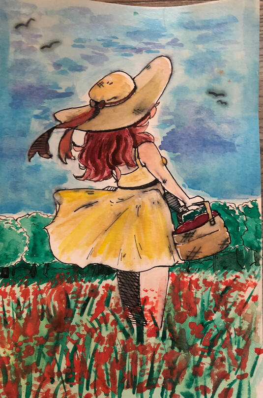 Yellow flower girl Yellow flower girl